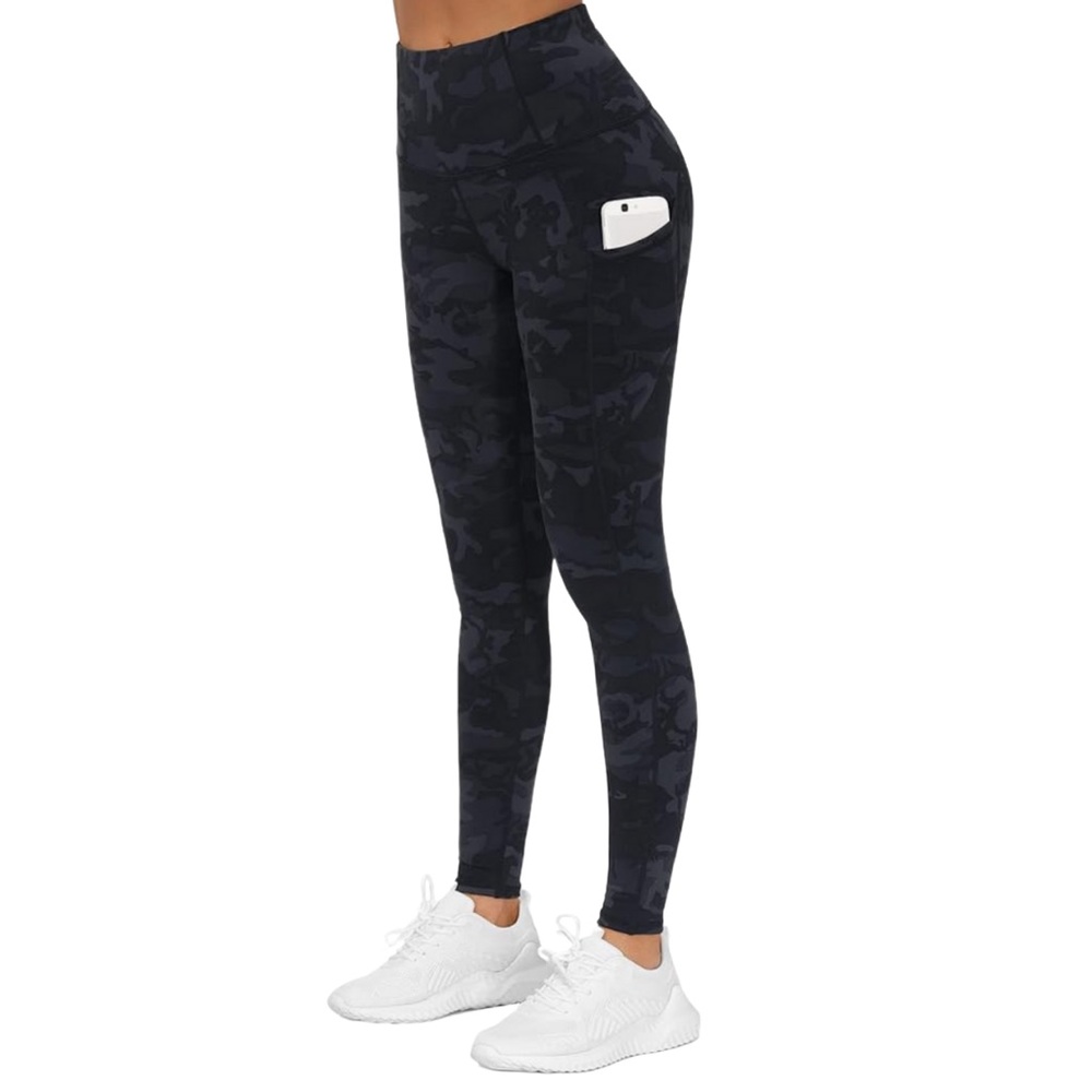 Black Camo High Waist Pocket Leggings M